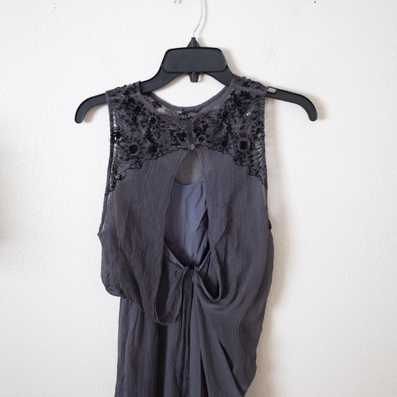Free People Grey Asymmetrical Beaded Dress - Picture 3 of 6